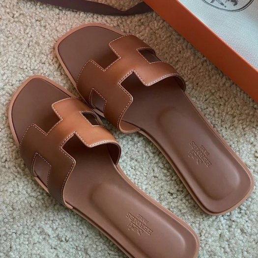 全新 HERMES Oran sandal 經典 H Gold 金棕 平底 拖鞋 涼鞋 37.5號-3
