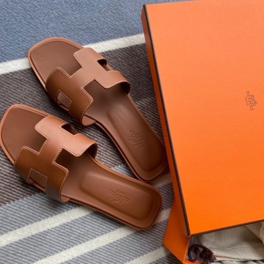 全新 HERMES Oran sandal 經典 H Gold 金棕 平底 拖鞋 涼鞋 37.5號-4