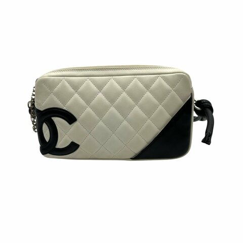 【美收精品】CHANEL 真皮小袋手提包白色黑色 C-270【隔月月中將轉賣至日本 上架期限30天】
