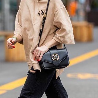 明星同款😎超低價💯Lv路易威登黑金pont9郵差包單肩斜挎包-1