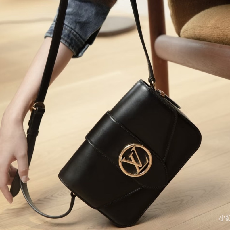 明星同款😎超低價💯Lv路易威登黑金pont9郵差包單肩斜挎包-5