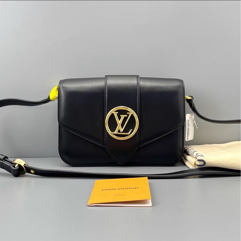 明星同款😎超低價💯Lv路易威登黑金pont9郵差包單肩斜挎包-6