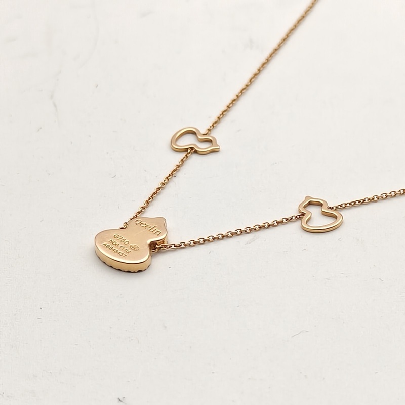 Qeelin 18K玫瑰金鑽石Wulu系列鑲鑽三葫蘆手鏈-2