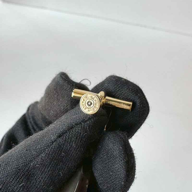 Hermès Chaine d'Ancre 豬鼻子 龜背 水牛角 金扣 耳環-4