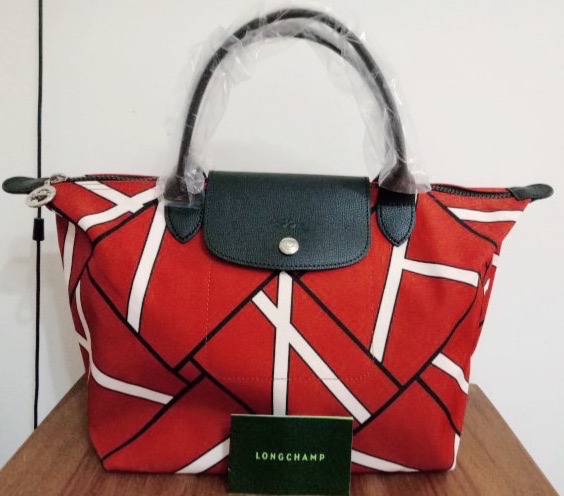 法國LONGCHAMP 幾何圖形手提袋 全新現貨托特包 38.5cm-0