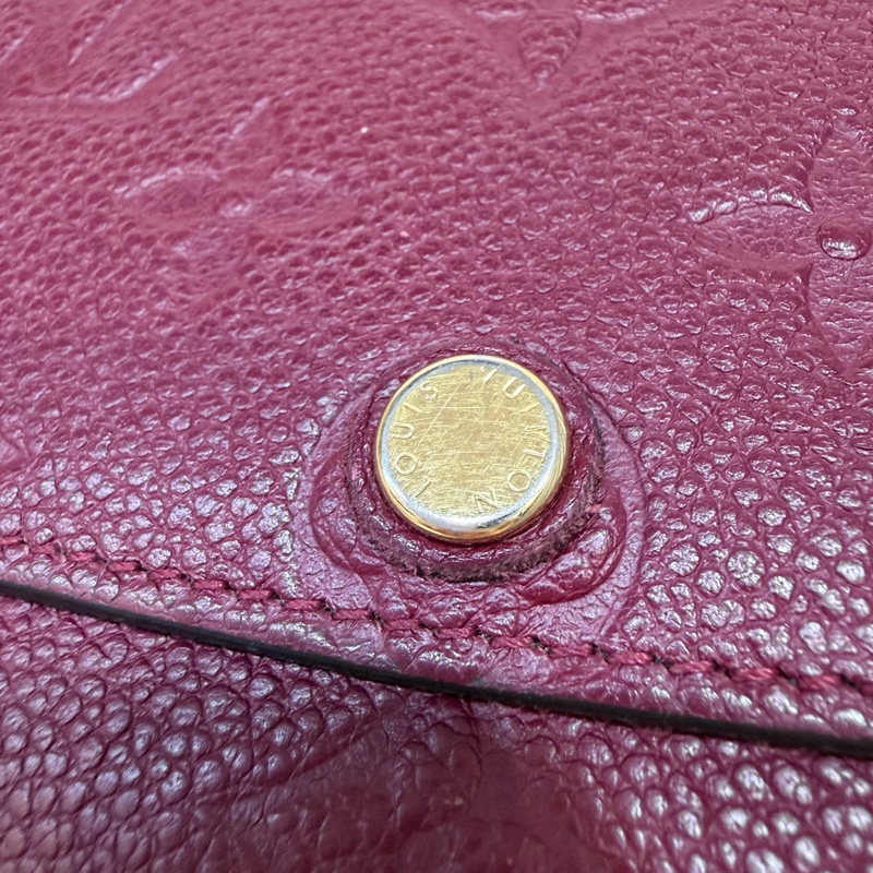 LV M62015 EMILIE 經典花紋全皮革壓紋扣式長夾.葡萄紫 停產-5