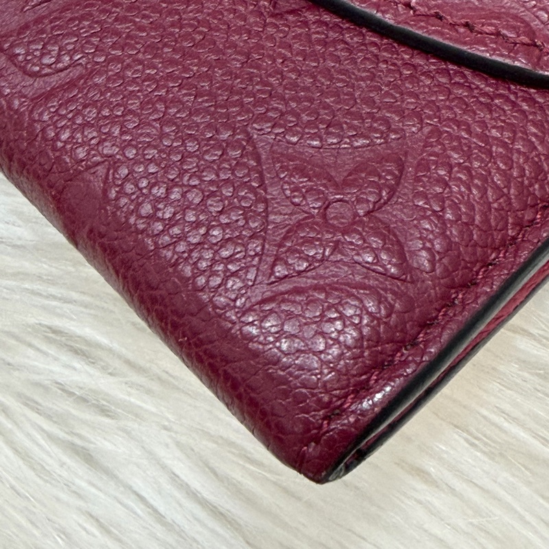 LV M62015 EMILIE 經典花紋全皮革壓紋扣式長夾.葡萄紫 停產-8