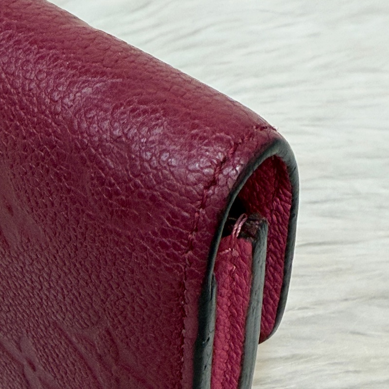 LV M62015 EMILIE 經典花紋全皮革壓紋扣式長夾.葡萄紫 停產-17