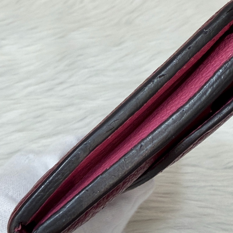 LV M62015 EMILIE 經典花紋全皮革壓紋扣式長夾.葡萄紫 停產-19