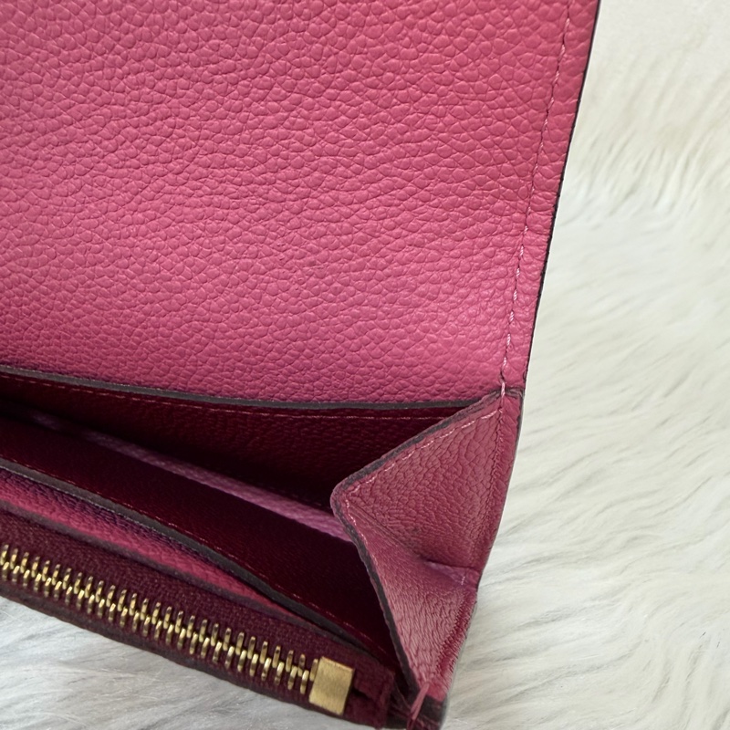 LV M62015 EMILIE 經典花紋全皮革壓紋扣式長夾.葡萄紫 停產-28