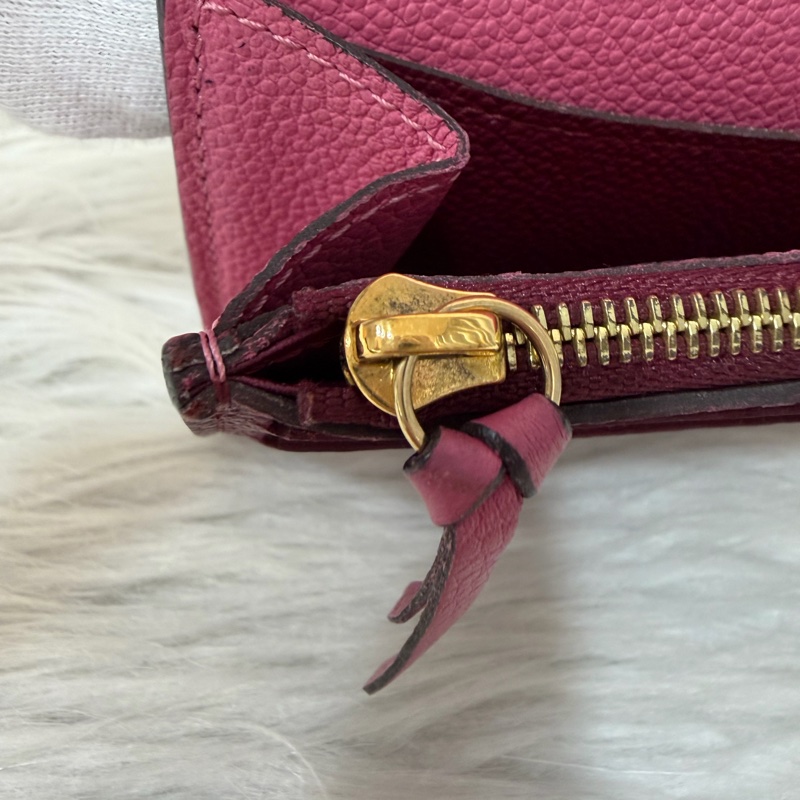 LV M62015 EMILIE 經典花紋全皮革壓紋扣式長夾.葡萄紫 停產-30