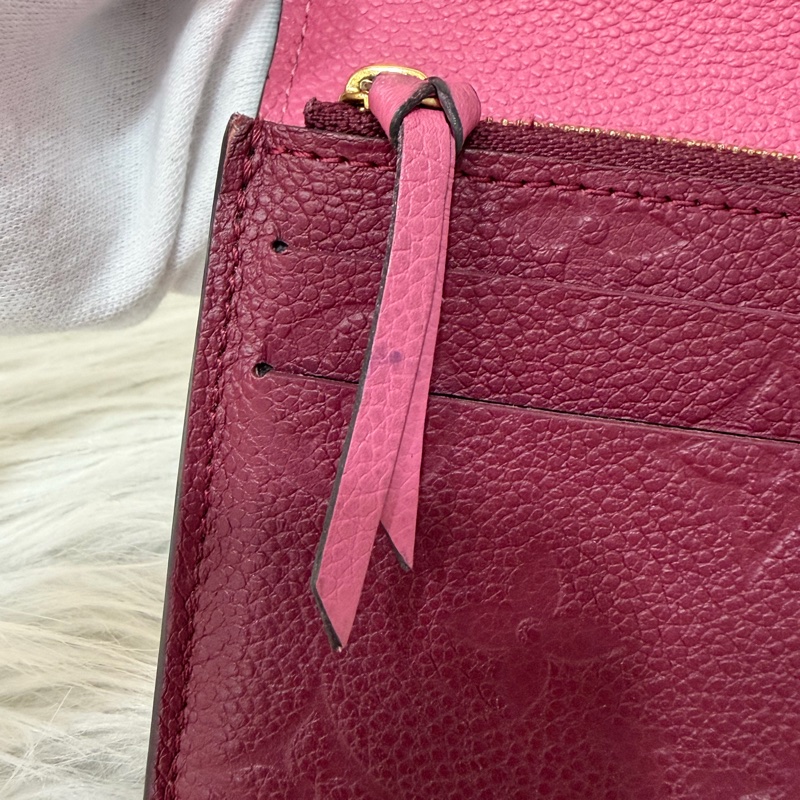 LV M62015 EMILIE 經典花紋全皮革壓紋扣式長夾.葡萄紫 停產-31