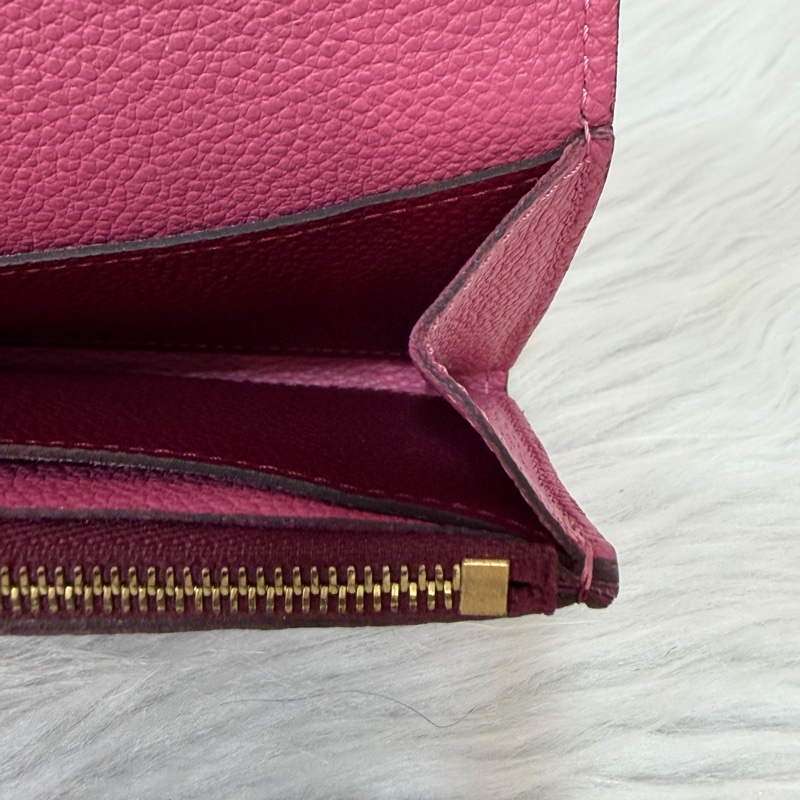 LV M62015 EMILIE 經典花紋全皮革壓紋扣式長夾.葡萄紫 停產-33