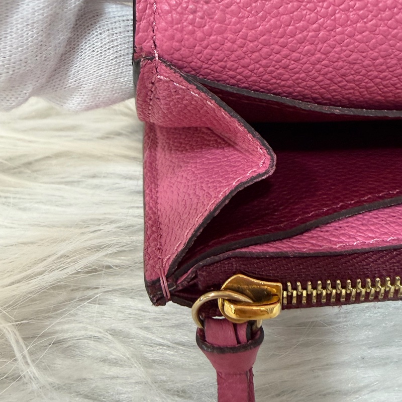 LV M62015 EMILIE 經典花紋全皮革壓紋扣式長夾.葡萄紫 停產-34