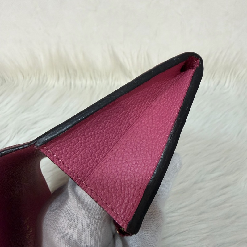 LV M62015 EMILIE 經典花紋全皮革壓紋扣式長夾.葡萄紫 停產-36