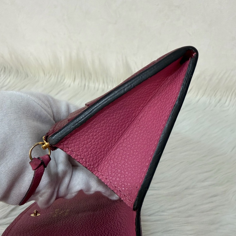 LV M62015 EMILIE 經典花紋全皮革壓紋扣式長夾.葡萄紫 停產-37