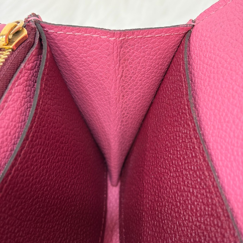 LV M62015 EMILIE 經典花紋全皮革壓紋扣式長夾.葡萄紫 停產-41