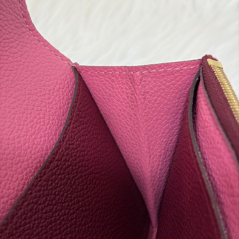 LV M62015 EMILIE 經典花紋全皮革壓紋扣式長夾.葡萄紫 停產-42