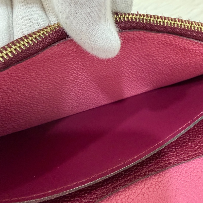 LV M62015 EMILIE 經典花紋全皮革壓紋扣式長夾.葡萄紫 停產-45