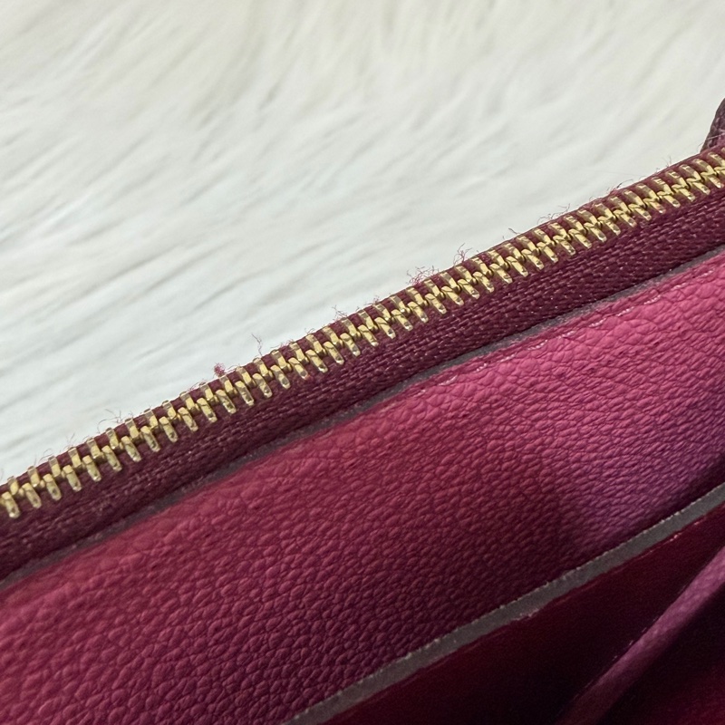 LV M62015 EMILIE 經典花紋全皮革壓紋扣式長夾.葡萄紫 停產-46