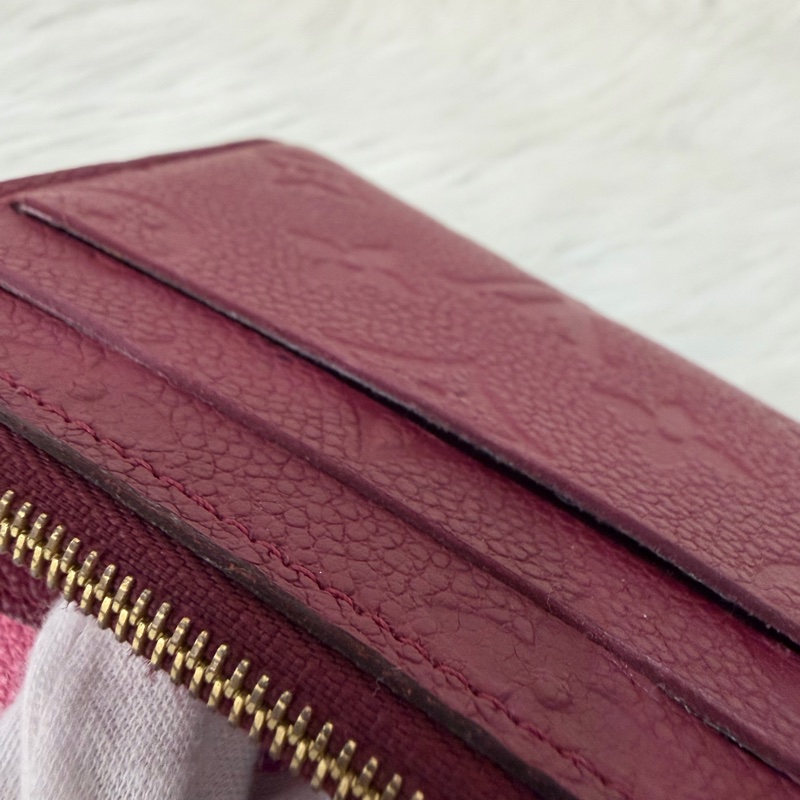 LV M62015 EMILIE 經典花紋全皮革壓紋扣式長夾.葡萄紫 停產-49