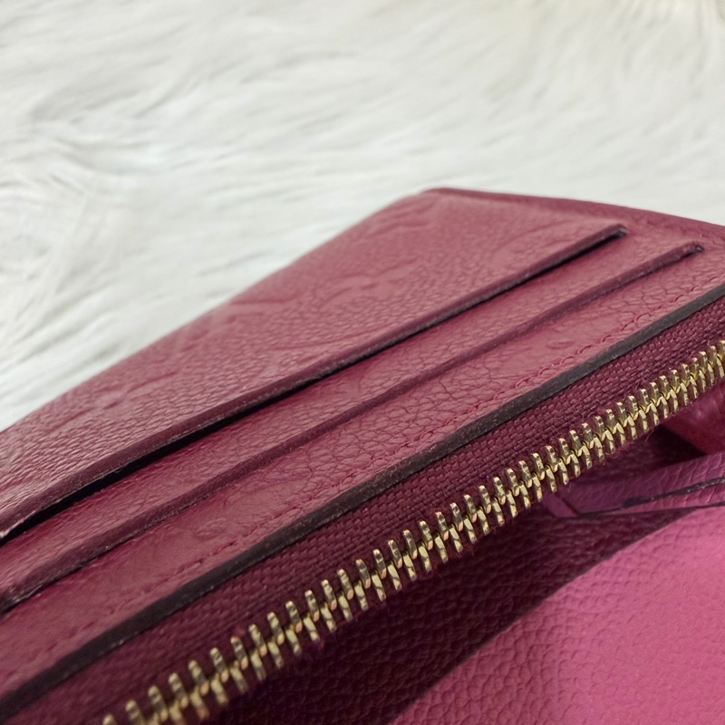 LV M62015 EMILIE 經典花紋全皮革壓紋扣式長夾.葡萄紫 停產-50