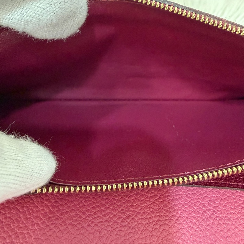 LV M62015 EMILIE 經典花紋全皮革壓紋扣式長夾.葡萄紫 停產-51