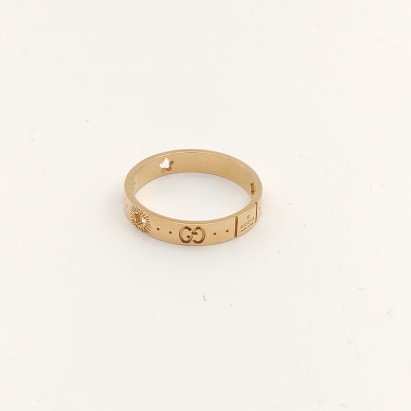 GUCCI 18K黃金Icon系列星星鏤空戒指62-2