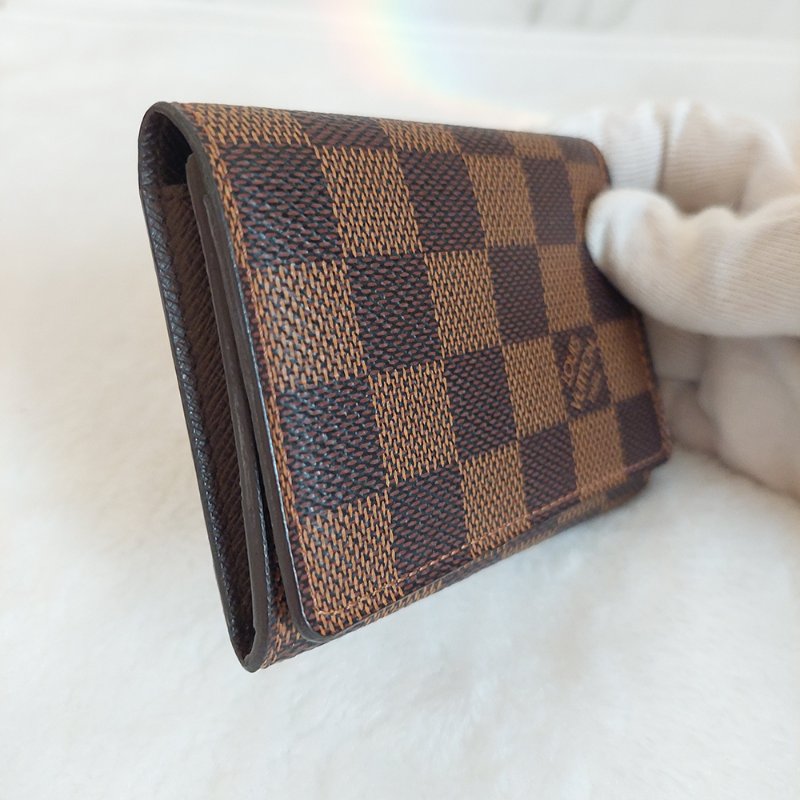 LV🎀現品實拍🎀 N62920咖棋盤格名片／信用卡夾包~二手品-23