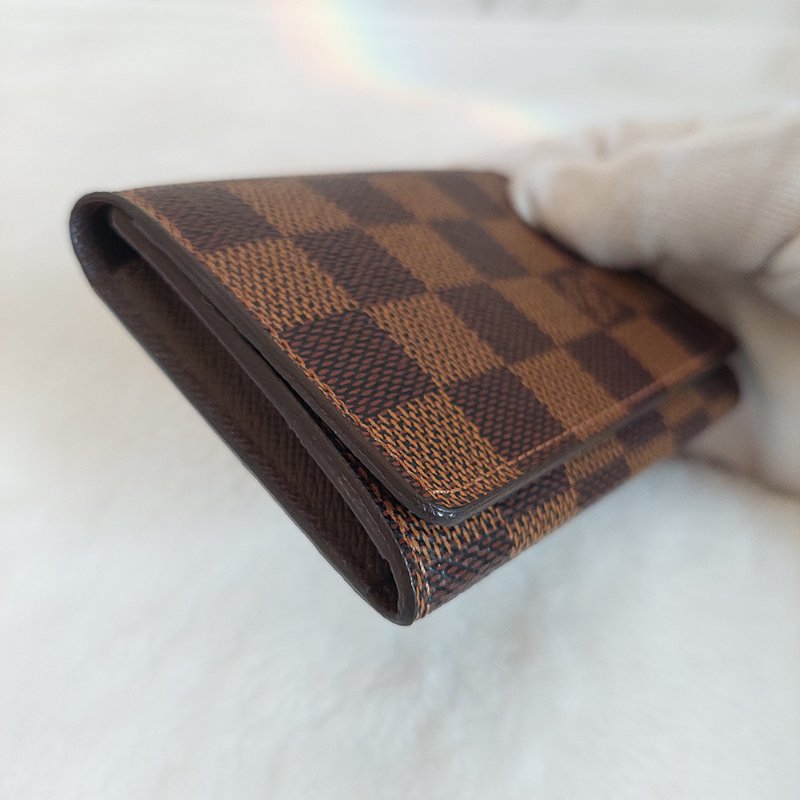 LV🎀現品實拍🎀 N62920咖棋盤格名片／信用卡夾包~二手品-24