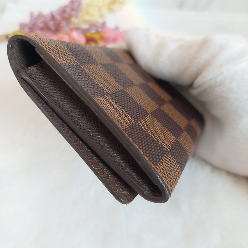 LV🎀現品實拍🎀 N62920咖棋盤格名片／信用卡夾包~二手品-56