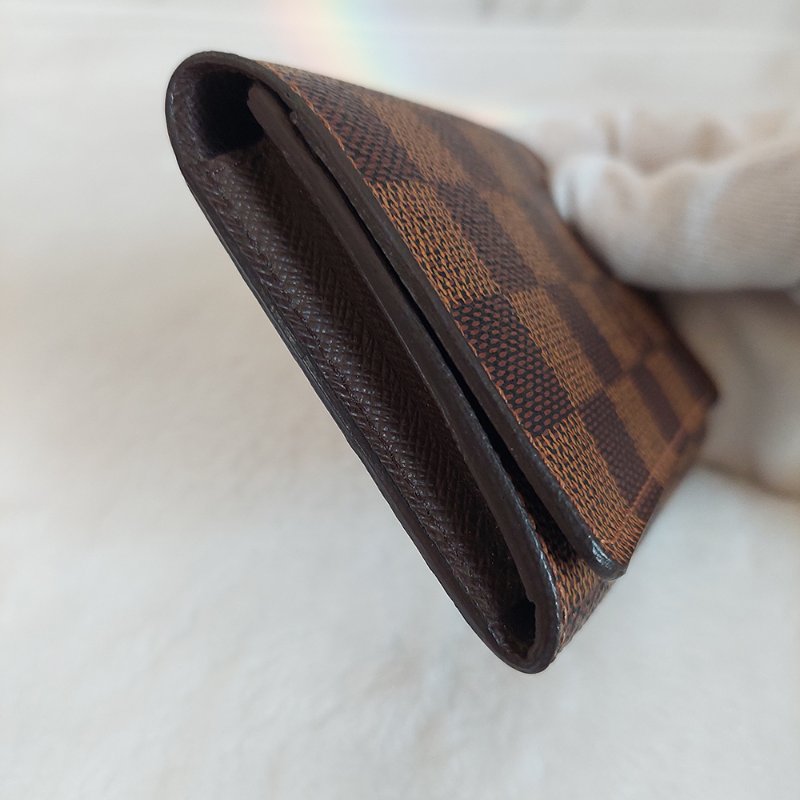 LV🎀現品實拍🎀 N62920咖棋盤格名片／信用卡夾包~二手品-61