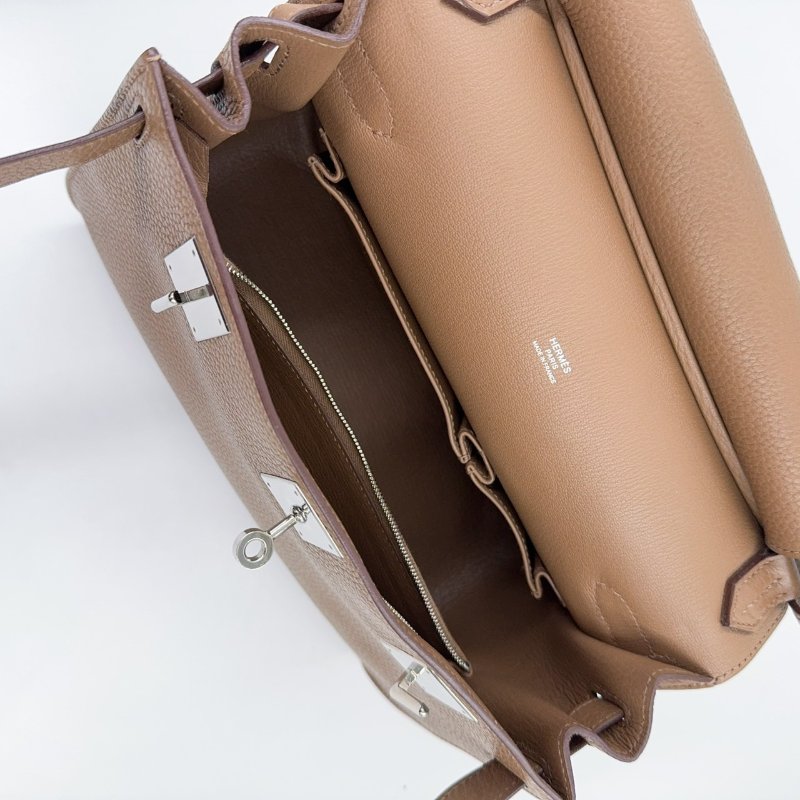 HERMES棕色銀釦T/C吉普賽28/H061784(男女通用!!)-11