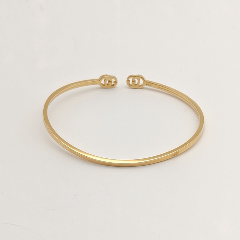 GUCCI 18K黃金鑽石GGrunning開口手鐲-3