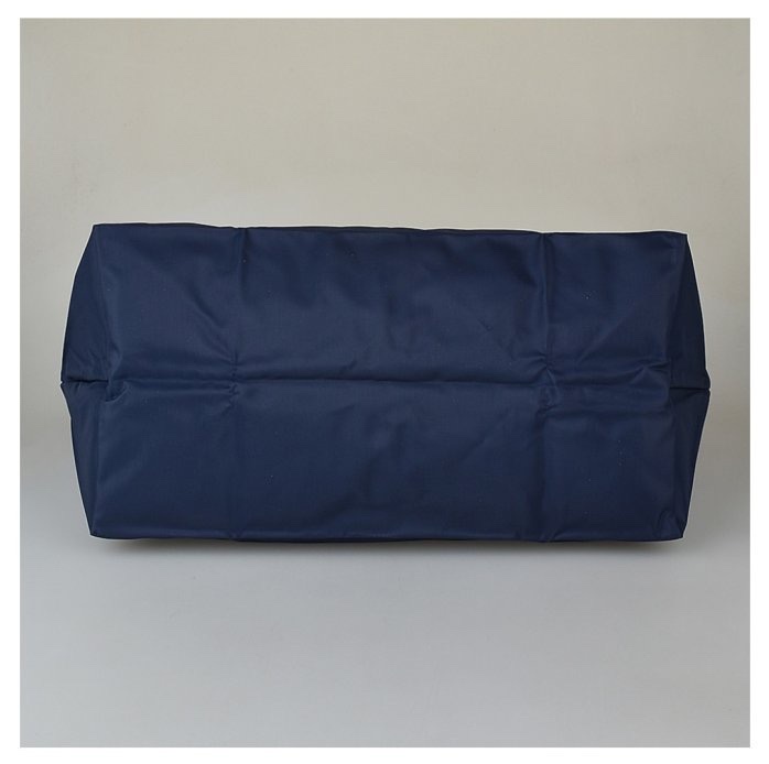 Longchamp 尼龍短提把拉鍊摺疊手提包(大/海軍藍)-3