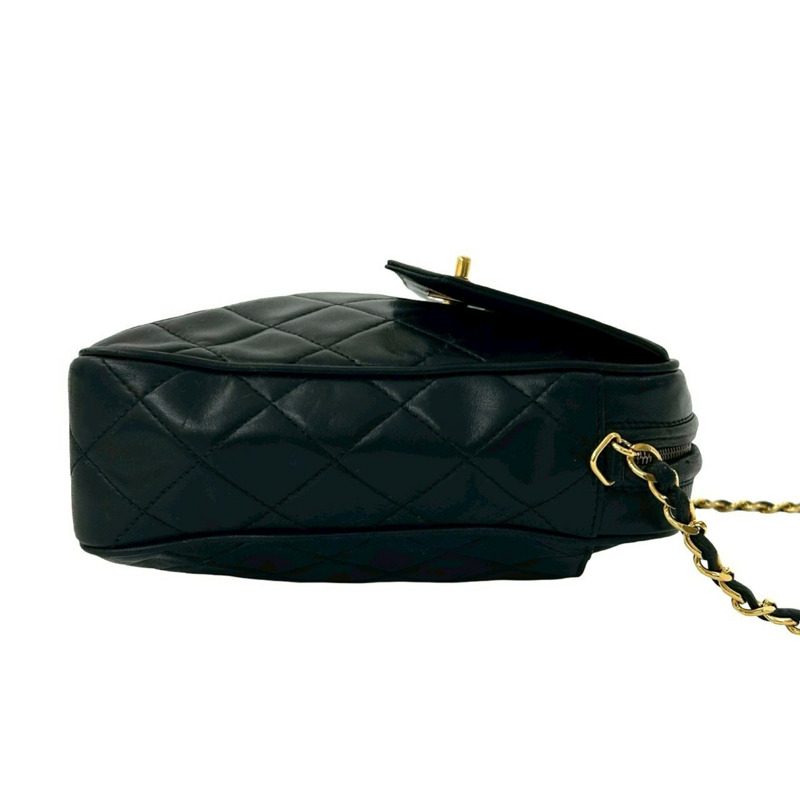 CHANEL Matelassé Coco Mark 小羊皮鏈單肩包,黑色,18387-5