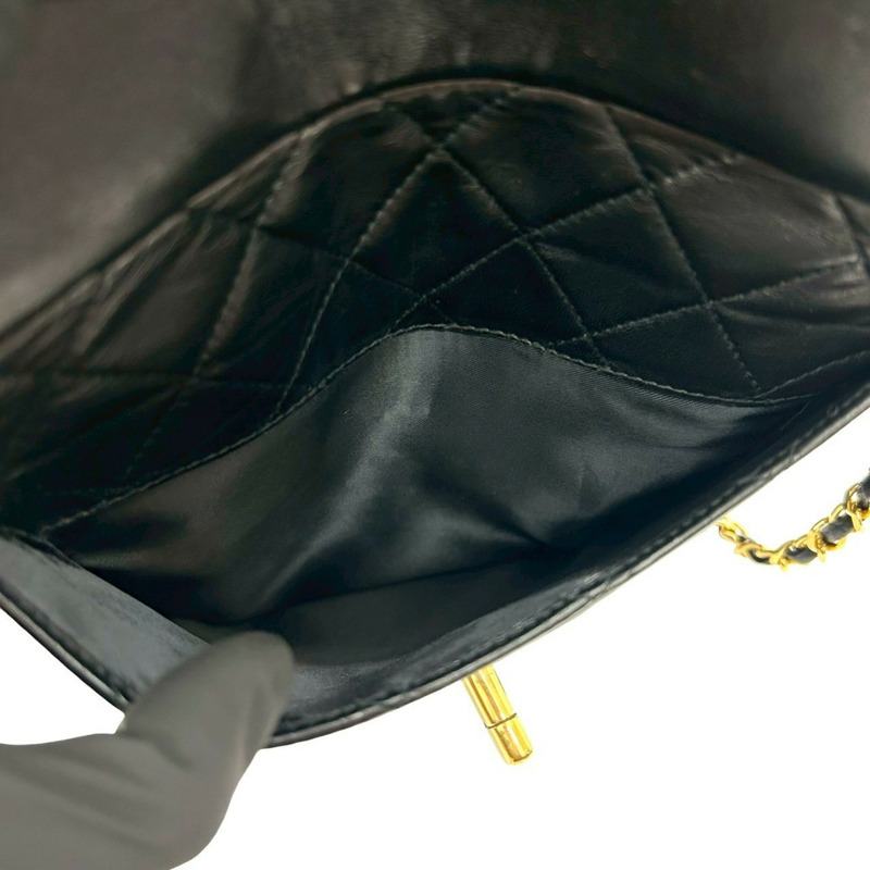 CHANEL Matelassé Coco Mark 小羊皮鏈單肩包,黑色,18387-9