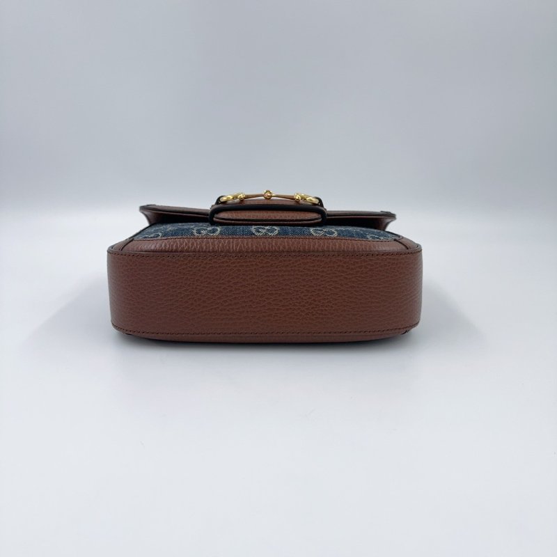 GUCCI丹寧牛仔布 Horsebit 1955 迷你側背包658574-6