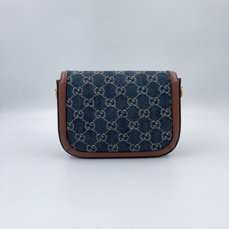 GUCCI丹寧牛仔布 Horsebit 1955 迷你側背包658574-7