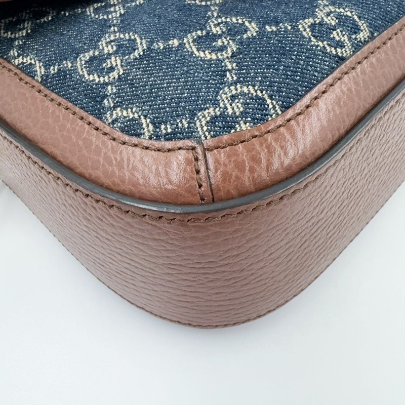 GUCCI丹寧牛仔布 Horsebit 1955 迷你側背包658574-10