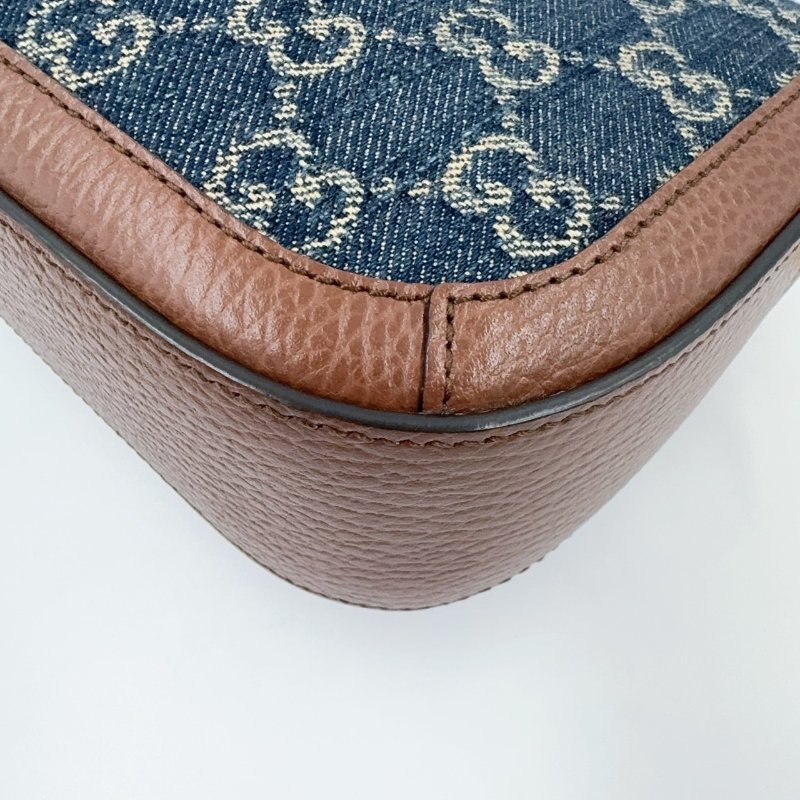 GUCCI丹寧牛仔布 Horsebit 1955 迷你側背包658574-12