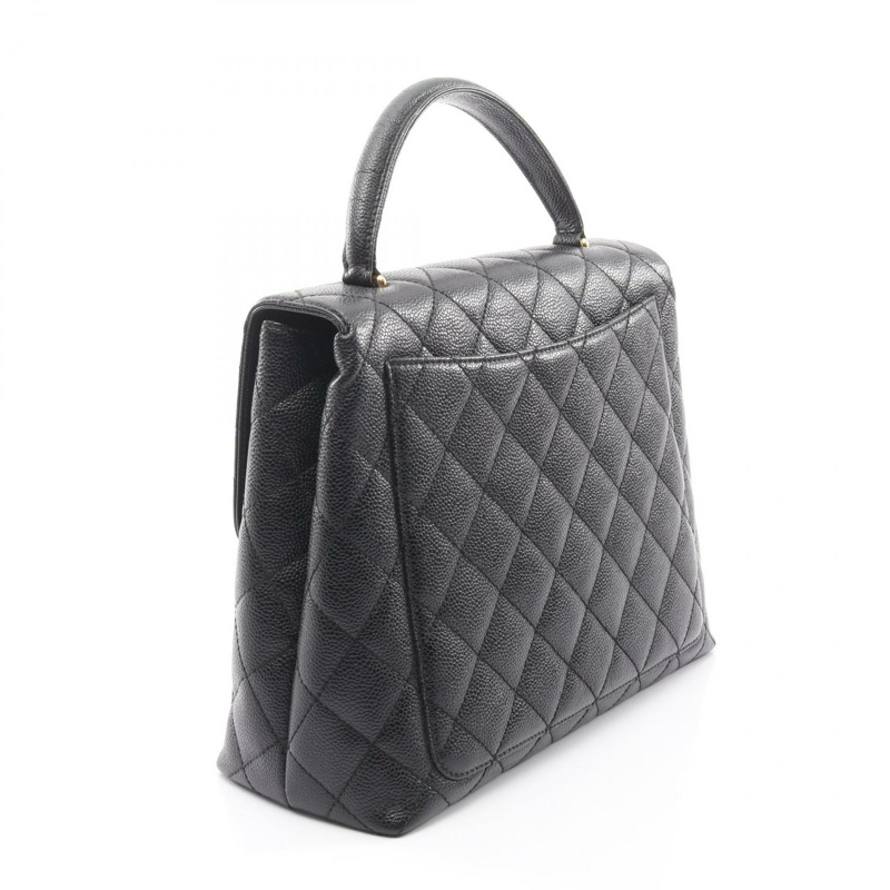 香奈兒 (CHANEL) Matelasse 手提包 A12397,黑色小牛皮,二手,女士,金色五金配件,CC-1