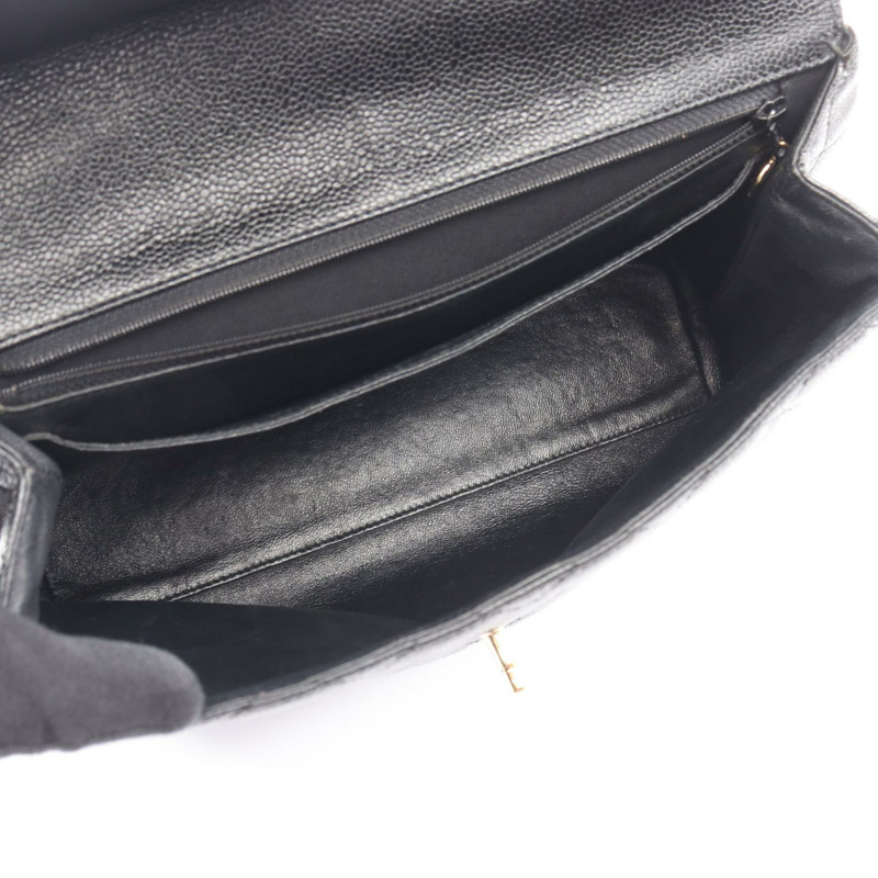 香奈兒 (CHANEL) Matelasse 手提包 A12397,黑色小牛皮,二手,女士,金色五金配件,CC-2