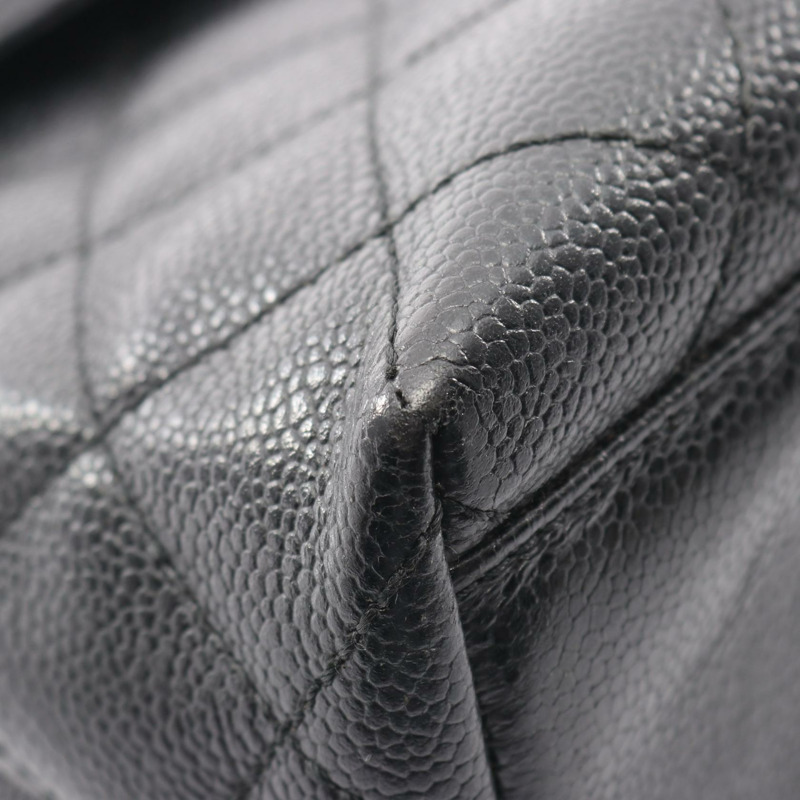 香奈兒 (CHANEL) Matelasse 手提包 A12397,黑色小牛皮,二手,女士,金色五金配件,CC-6