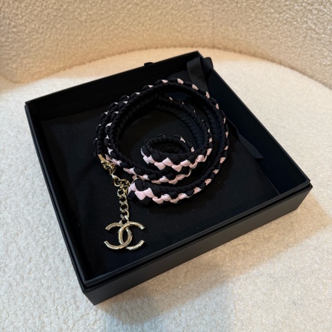 Chanel black pink belt