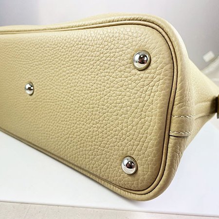 ＊奢華大道國際精品＊【H0423】HERMES風衣卡其色S2 TC牛皮 BOLIDE 31CM 銀釦兩用包-5