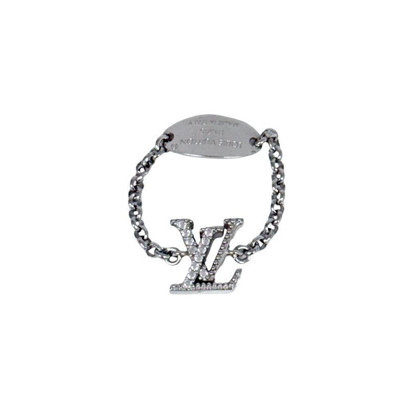 LOUIS VUITTON Lady LV 水鑽 戒指組合(一套3隻)-4