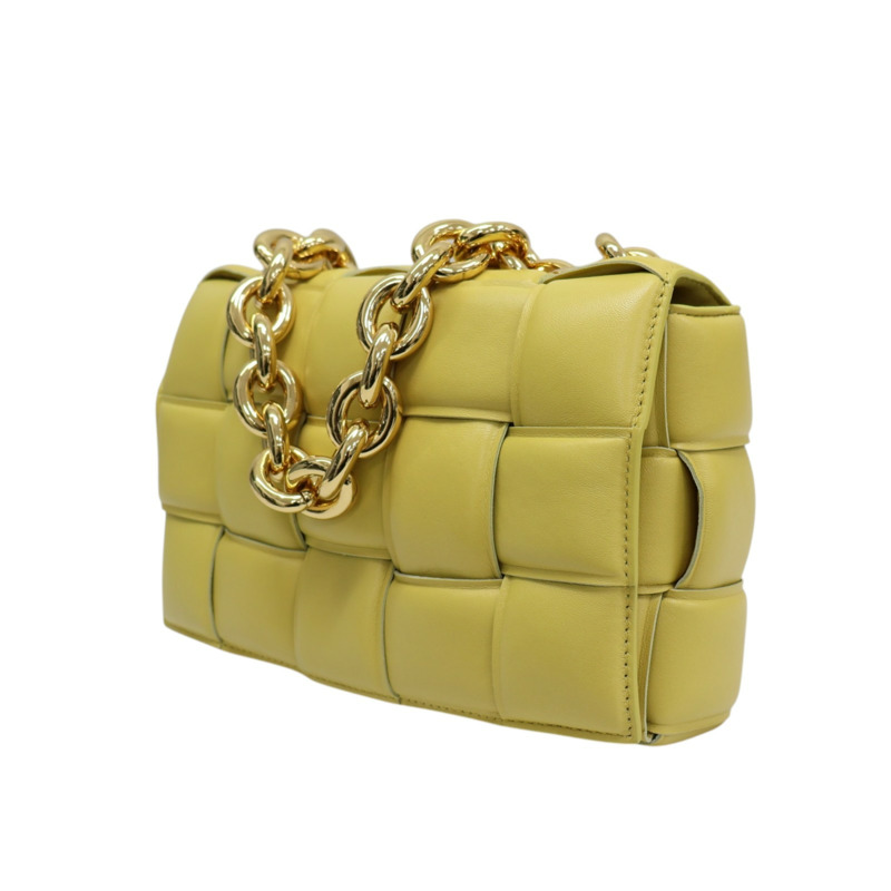黃色 編織羊皮 The Chain Cassette 兩用包 631421【BOTTEGA VENETA BV 寶緹嘉】 631421-2