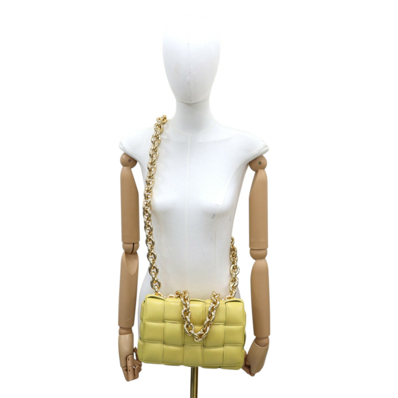黃色 編織羊皮 The Chain Cassette 兩用包 631421【BOTTEGA VENETA BV 寶緹嘉】 631421-8