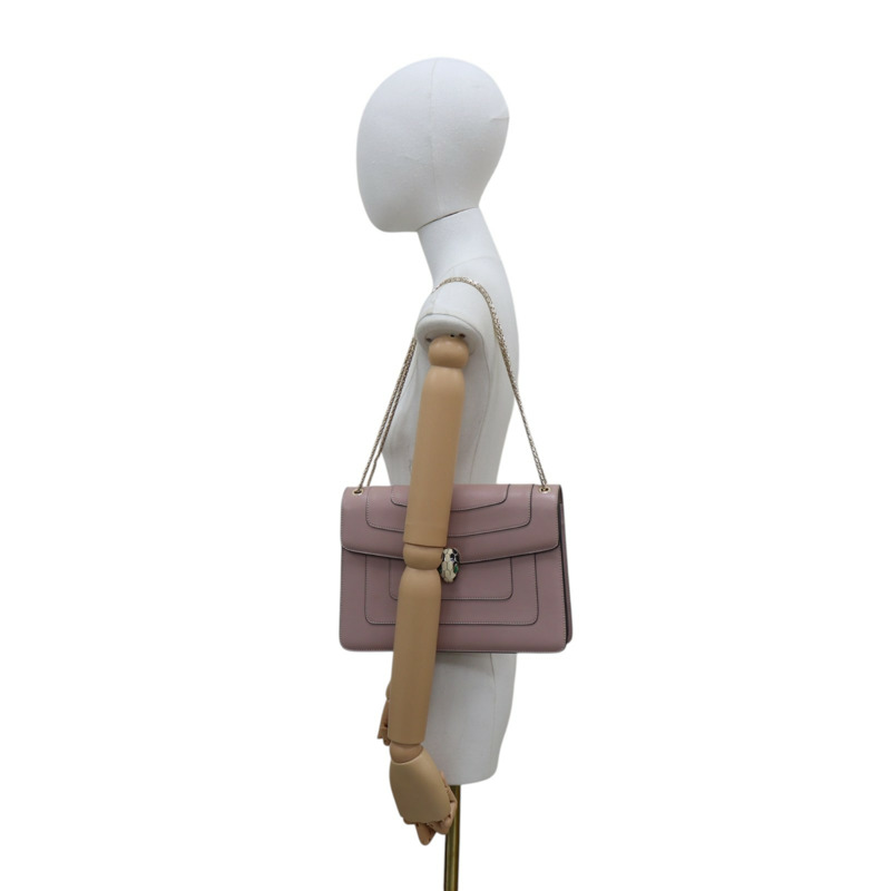 藕粉色牛皮 Serpenti Forever 肩背包【BVLGARI 寶格麗】 280153-8